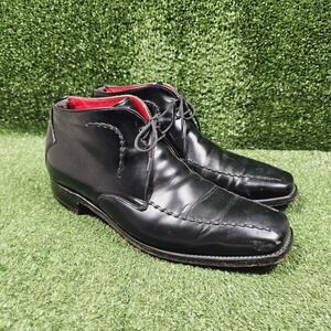 Jeffery West Oldman Black Leather Lace Up Ankle Boots England Mens Size US 10